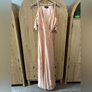 Lulu's Blush Maxi Wrap Dress